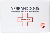 Technosafety Verbanddoos DIN13164-2022 + Wandhouder - EHBO Set - Internationaal Goedgekeurd - Verbandkast - First Aid Kit - Noodpakket