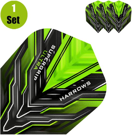 Harrows Supergrip Ultra Green - Dart Flights van Harrows — afbeelding 2