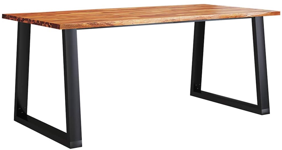 vidaXL - Eettafel - met - natuurlijke - rand - 180x90x75 - cm - massief - acaciahout