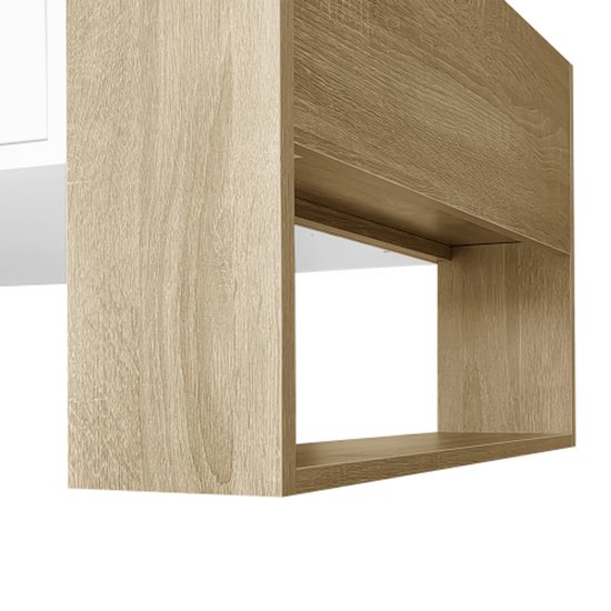 Apprendrelogic. Table basse moderne 105 x 60 x 40 cm - partiellement brillante, avec tiroirs et compartiments ouverts