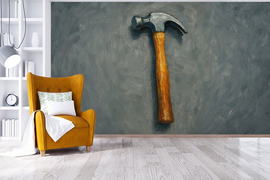 Behang - Fotobehang Hamer - Schilderij - Gereedschap - Breedte 400 cm x hoogte 240 cm