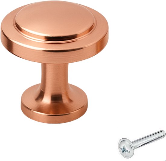 Bouton de meuble rond or rose - Diamètre 29 mm - Bouton de meuble - Bouton de meuble - Boutons de porte pour armoires - Boutons de placard - Fixations pour meuble - Boutons de porte
