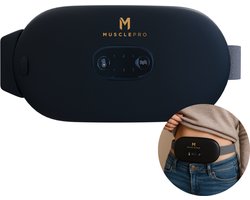 MusclePro CoreRelief - Menstruatie Warmteband - Menstruatiepijn – Met Trilmassage & Warmtestanden – Oplaadbaar & Draadloos – Zwart - Massage Apparaat - Menstruatie Pijnverlichting - 6 Warmtestanden met Trilfunctie