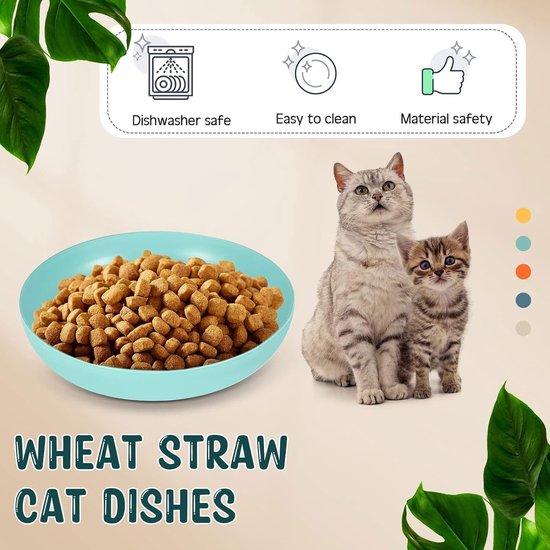 Unyqoos® Ensemble de gamelles colorées et fonctionnelles pour chats et Chats à pattes courtes - 10 pièces