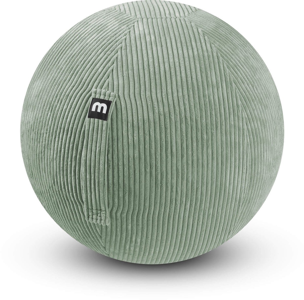 mokebo koord Zitbal ergonomisch 'Der Runde', Bureaustoel alternatief, Gymnastics Ball gemaakt van Stof, Pezziball, Yogabal met Pomp in salie groen