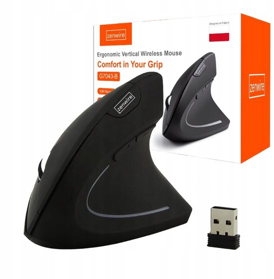 Zenwire Draadloze Verticale Ergonomische Muis-Draadloze ergonomische verticale muis-Draadloze-ergonomische-verticale muis- 2,4 GHz