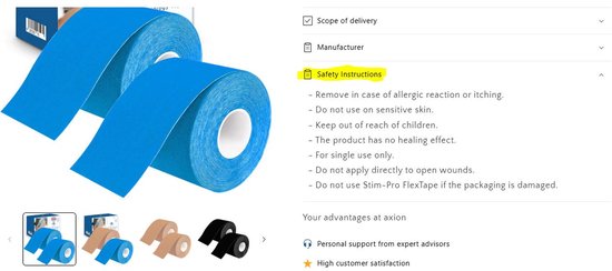 axion® - Kinesiologie sporttape 2-delige set - Huidvriendelijk - Elastisch - Herstel - Waterdicht