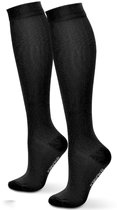 KANGKA® Compressiekousen 20-30 mmHg maat 37-40 (M) - Steunkousen Vliegtuig - Compressie sokken voor Hardlopen Wandelen - Unisex - Zwart