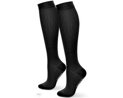 KANGKA® Compressiekousen 20-30 mmHg maat 37-40 (M) - Steunkousen Vliegtuig - Compressie sokken voor Hardlopen Wandelen - Unisex - Zwart