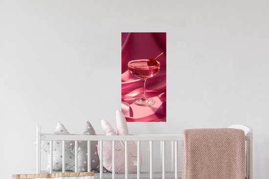 Muurstickers - Sticker Folie - Cocktail - Pink - Luxe - 20x40 cm - Plakfolie - Muurstickers Kinderkamer - Zelfklevend Behang - Zelfklevend behangpapier - Stickerfolie