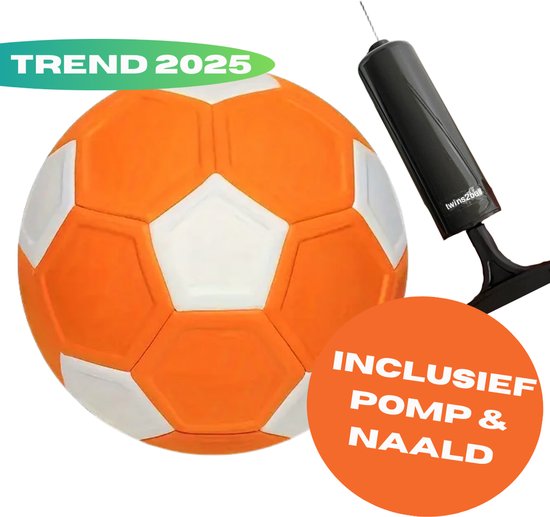 Curve Bal + INCLUSIEF POMP - voetbal - curve ball - oranje - curvebal - curve ball voetbal - curveball - curve ball kickerball - kickerball