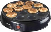 Bestron Appareil à poffertjes (profiteroles) au design rétro, Mini crêpier avec revêtement anti-adhésif, Sweet Dreams, 800 Watts, Couleur: Noir