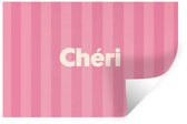 Muurstickers - Sticker Folie - Gestreept - Roze - Chéri - 120x80 cm - Plakfolie - Muurstickers Kinderkamer - Zelfklevend Behang - Zelfklevend behangpapier - Stickerfolie