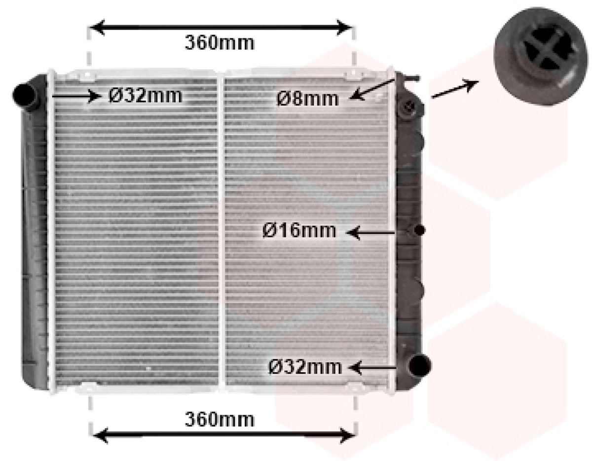 Van Wezel - RADIATOR VOOR VOLVO 240 1986-1992 1266050