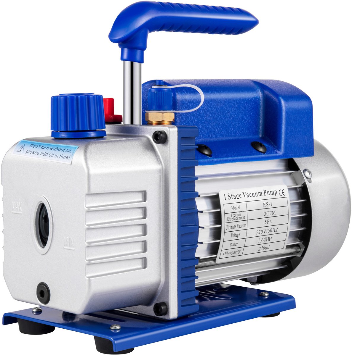 3CFM 1/3hp Vacuümpomp 1.8CFM 1-Traps Koelvacuümpomp 1440rpm voor R12 R22 R134a Koelmiddel