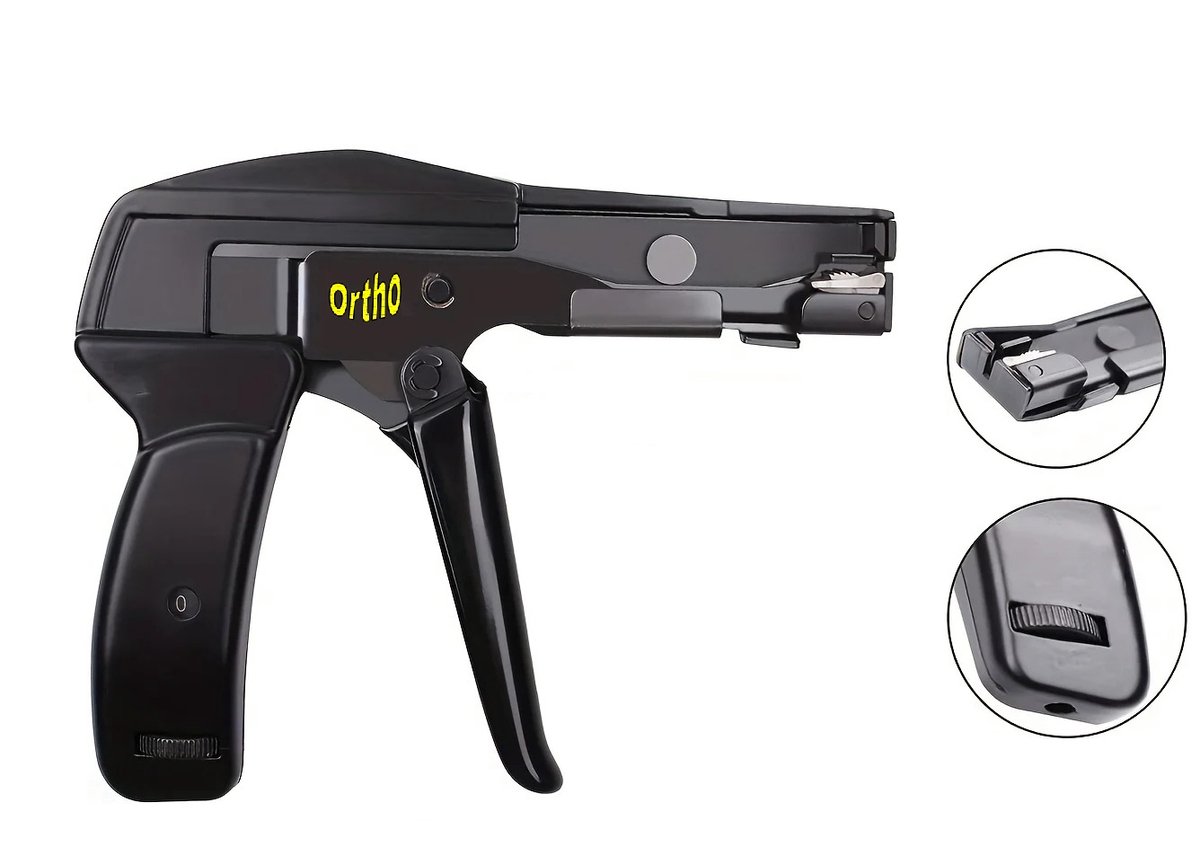 Ortho® - Kabelbinder - Tie wrap Tang - Tyraps - Voor kabelbinders van 2.2mm-4.8mm Breed en 1.6mm Dik - Automatisch afsnijden - Instelbare binddruk
