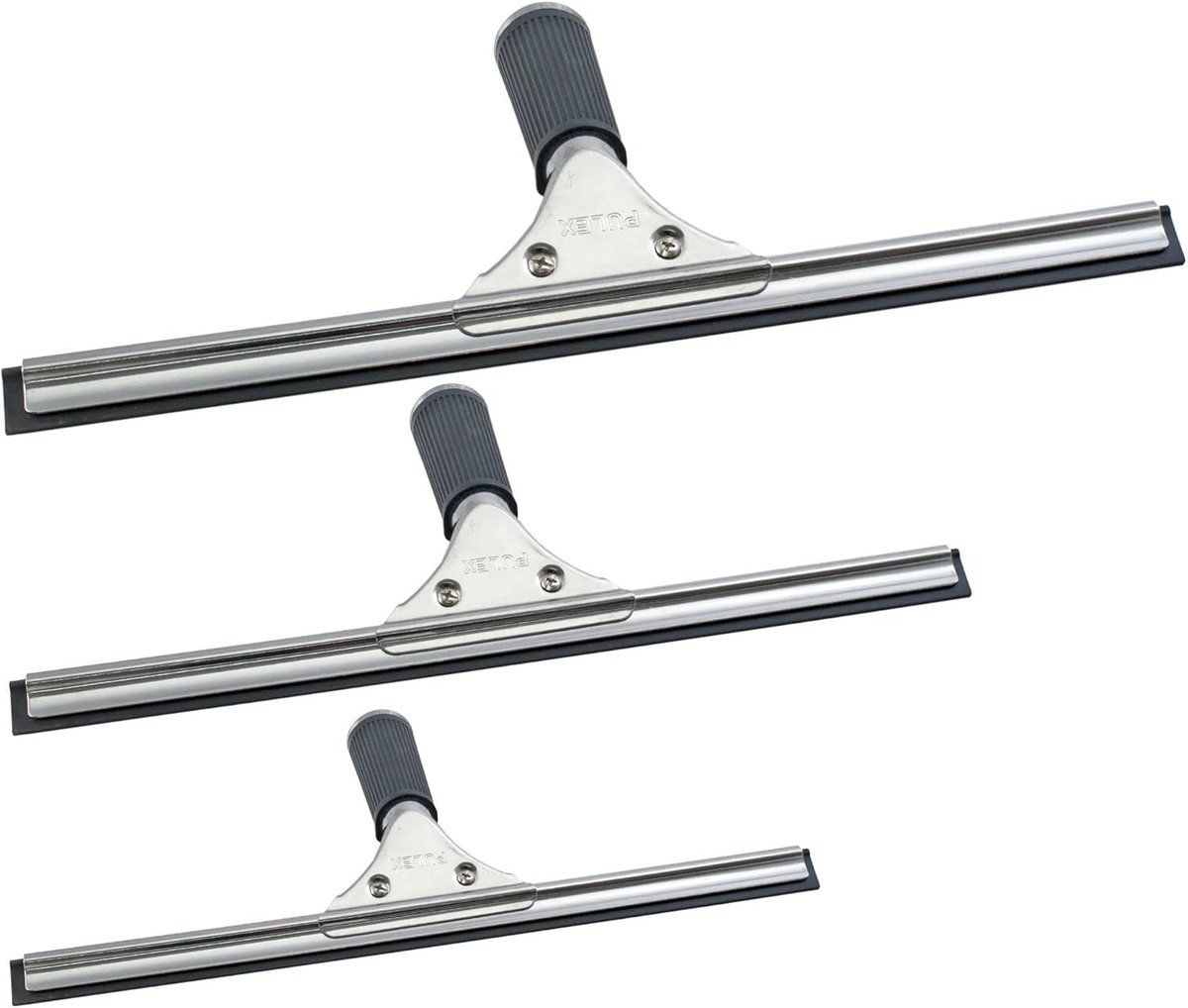 Novaliv Voordeelset Raamwisser Professioneel 25 cm + 35 cm + 45 cm Raamreiniger RVS met Vervangbare Rubberen Lip Raamlip Raamwisser Raam Raamreiniger Raamwisser