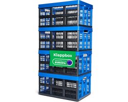Novaliv Vouwbox 45l Blauw Set van 4 - Opvouwbare mandbox met praktische draaggrepen - Veelzijdige opbergbox