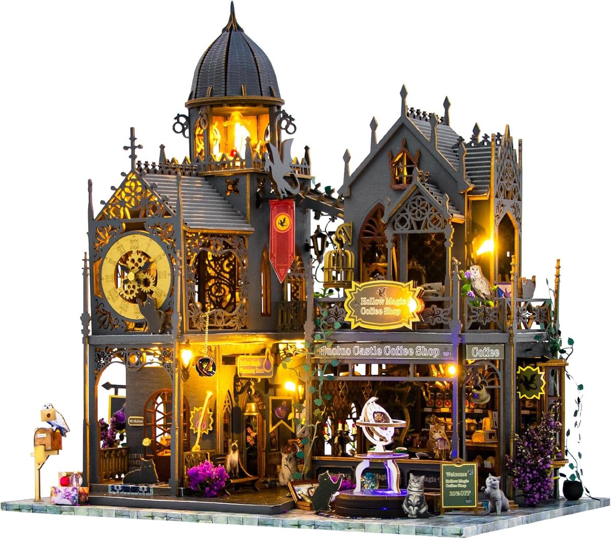 Hongda DIY Miniatuur Huisjes - Modelbouwpakket - Houten Modelbouw - Voor Volwassenen (14+) - Poppenhuis - DIY - Huoluo Castle (L2401)