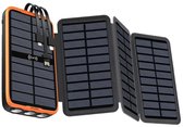 Bol.com Sounix Solar Powerbank 20.000 mAh Met Zonnepaneel - 22.5W Snellader - Ingebouwde kabels - Draadloos opladen - Geschikt v... aanbieding