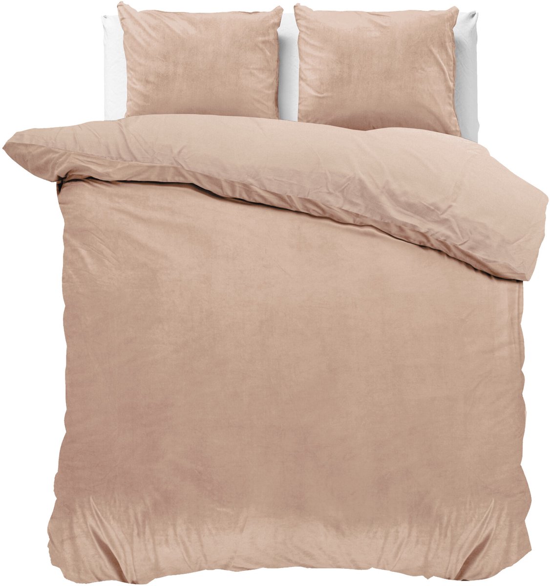 Sleeptime Velvet Touch - Dekbedovertrekset - Lits-Jumeaux - 240x200/220 + 2 kussenslopen 60x70 - Nude
