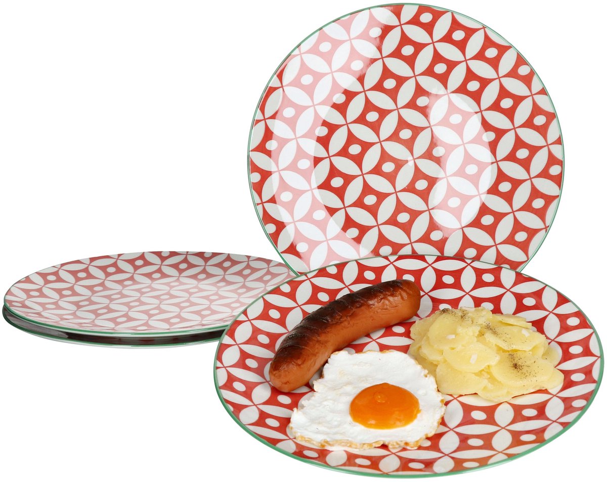 Set van 4 dinerborden Makina rood 26.5cm Ritzenhoff & Breker - 44768