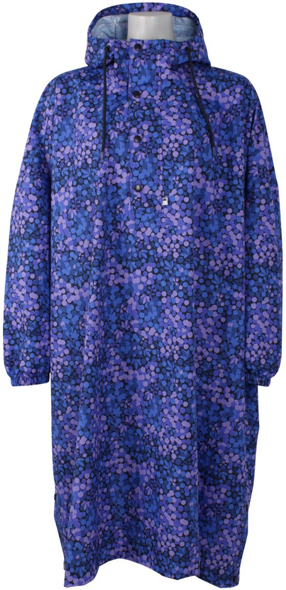 Blauwe Berrygood regenponcho Danedream Drops rain poncho van Danefae L/XL