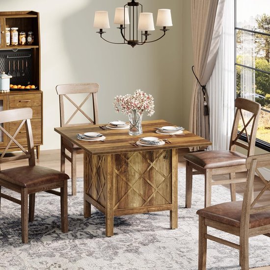 Tribesigns Table De Salle à Manger Carrée Pour 4 Personnes, 100 Cm