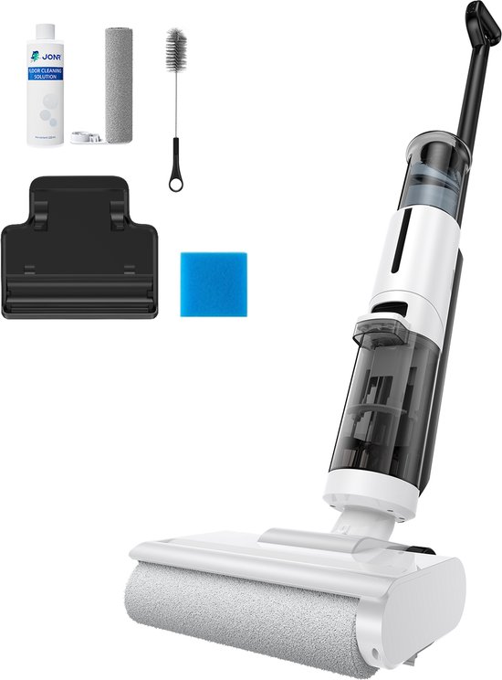 JONR ED12 Lite Draadloze Vloerreiniger-Nat-Droog Stofzuiger - Elektrische dweil- Zelfreinigend - 2,54 mm Randreiniging - Anti-Klus Ontwerp - Voor Harde Vloeren - Verwijdert Huisdierenharen & Plakkerig Vuil - 35 Min- 3,5 kg Lichtgewicht