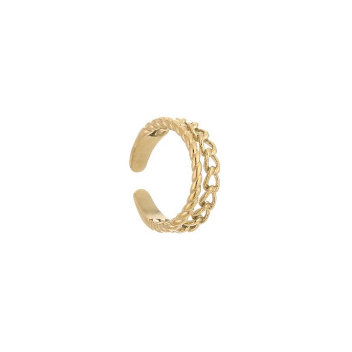 Bijoutheek Ring schakels patroon one size goud