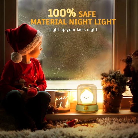 Lachende Nachtlampje - dimbaar met led - Lange Werktijd - kindvriendelijk Design - Dimbaar en USB oplaadbaar - LED - Timer - Schattig ontwerp - Kraamcadeau - Kinder en babykamer sfeer verlichting van Merkloos — afbeelding 3