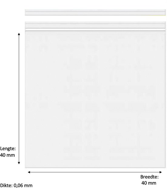 1000x Gripzakjes 40x40 mm 60 micron wit - Ziplock Bag White - Uitdeelzakjes