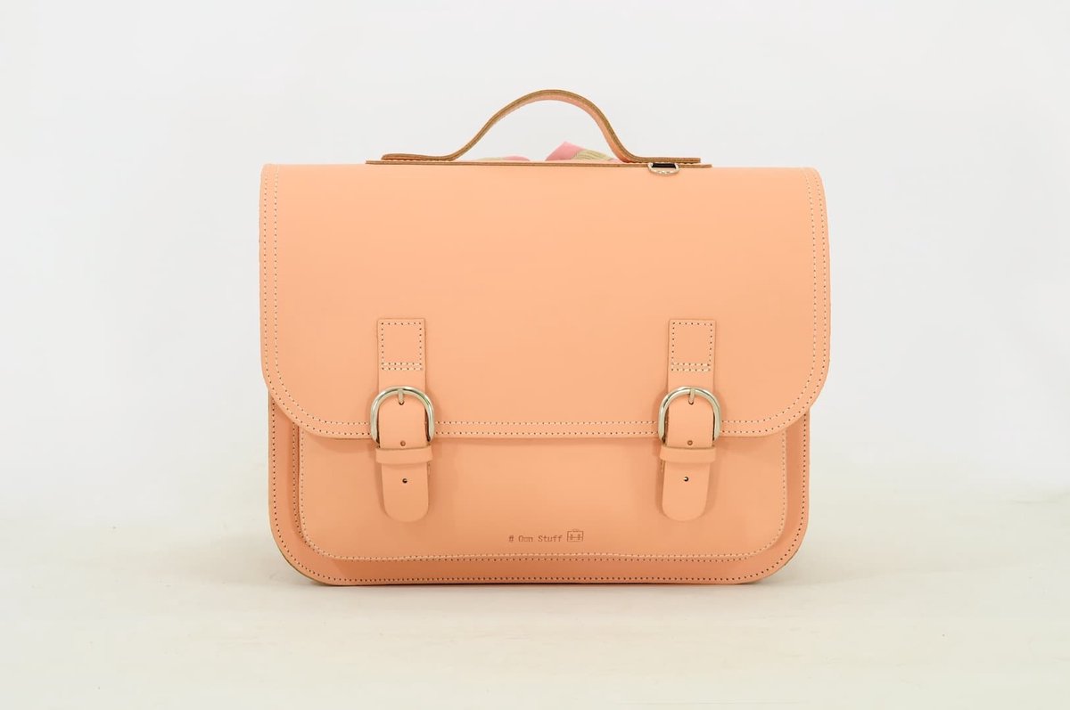 Own Stuff Lederen Boekentas Lagere school - 38x30x17cm - Peach