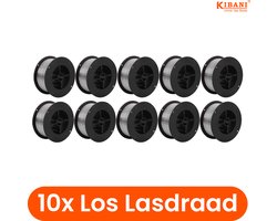 Kibani Rol Lasdraad voor Lasapparaat per 10 - Flux Lasdraad - 0,8 mm - Voor Gasloos Lassen - Set van Tien - Universeel - Voor MIG/MAG/TIG Lassers