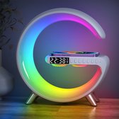 Wake Up Light - Met Draadloze Oplader - Lichtwekker - Bureaulamp - LED Light - Bluetooth Speaker - Nachtlamp - Digitale Wekker - Wit