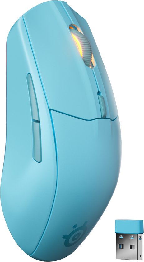 SteelSeries Rival 3 Wireless Gen 2 Draadloze Gamingmuis - Aqua - 2.4Ghz & Bluetooth - 18.000 DPI - 200 uur accu