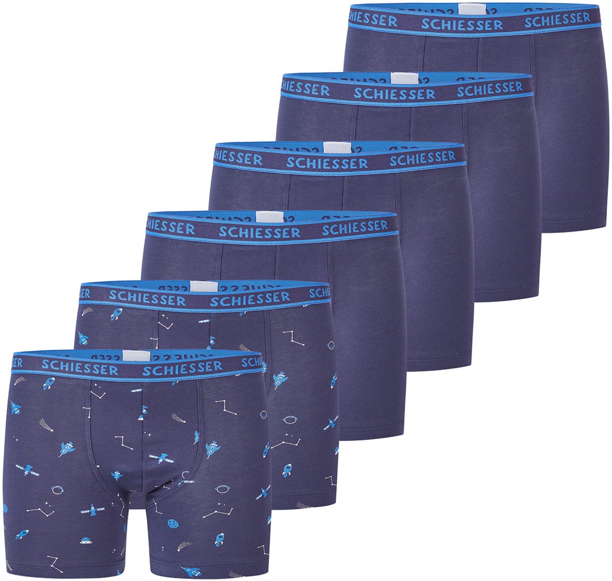 Schiesser Jongens shorts / pants 6 pack Kids Boys 95/5 Organic Cotton