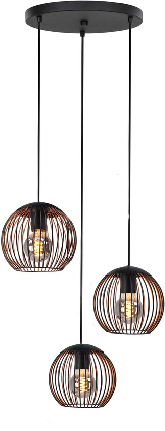 EGLO Almanzora Hanglamp - E27 - Ø 46.5 cm - Zwart/Koper