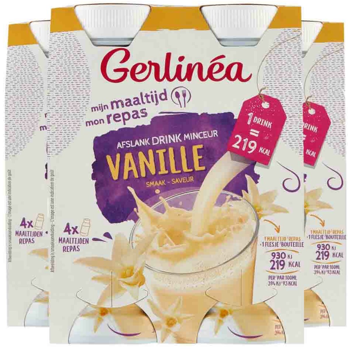Gerlinea Mijn Maaltijd Afslank Drink Vanille - 3 x 4 x 236 ml - Voordeelverpakking