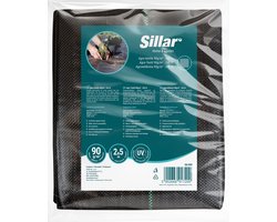 Sillar, onkruidvlies tuinvlies, tegen onkruid, agrotextiel, plantenbescherming, duurzaam, UV-bestendig, agrotextiel voor het snijden, universeel, 90 g/m2, 2 m x 5 m, zwart