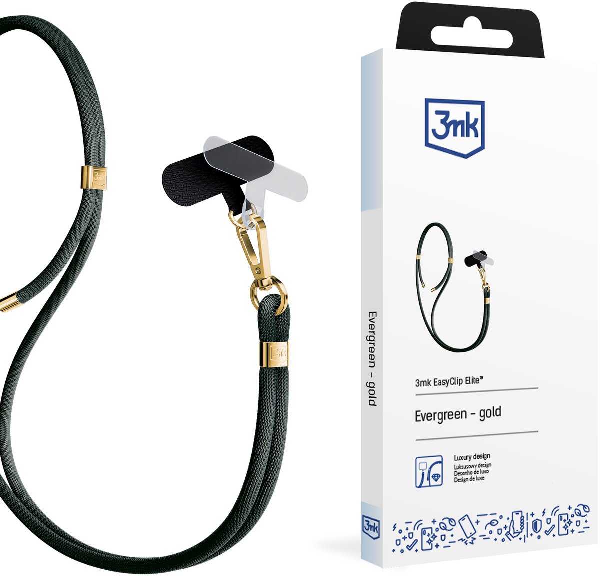 Telefoonkoorden Accessoires Evergreen (goud) - 3mk EasyClip Elite