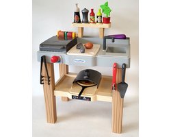 Cuisine d'été Ecoiffier avec barbecue et four à pizza, 27 pièces.