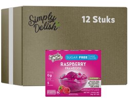 Simply Delish | Naturel Jelly Dessert | Framboos | 12 stuks | 48 x 5 gram