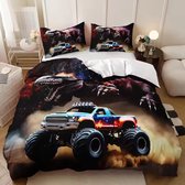 Hot Wheels 2-delig, eenpersoons dekbedovertrek - Epic Stunt-ontwerp - Officieel omkeerbaar beddengoedset met kussenslopen - Polykatoen - Ideaal voor autogekke kinderen