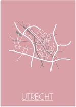 DesignClaud Plattegrond Utrecht Stadskaart poster Wanddecoratie - Roze - A3 poster (29,7x42cm)