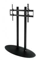 Cavus zwarte vloerstandaard met zwarte voet voor TV's tot 75 inch - 150 cm hoog