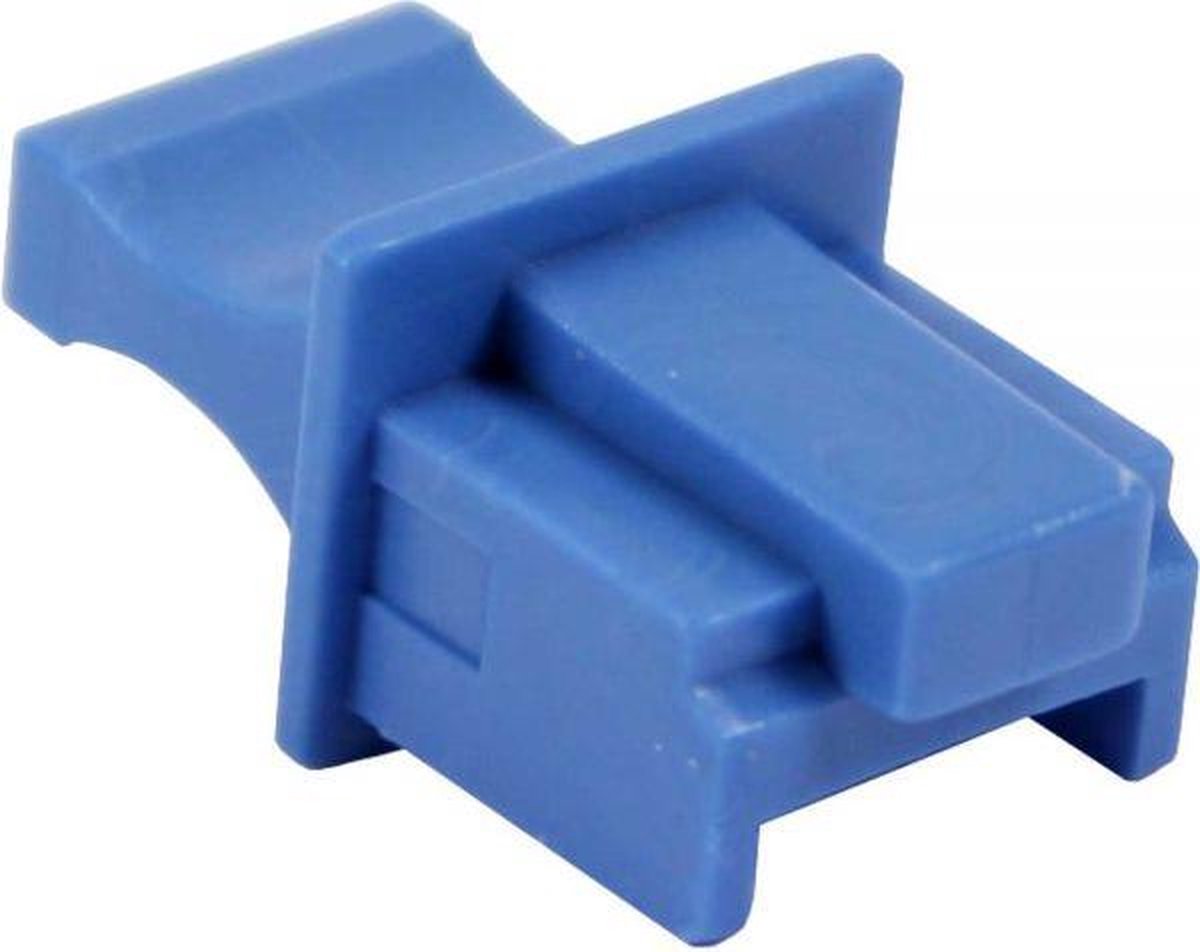 RJ45 (m) afsluitcovers voor RJ45 (v) poorten met platte greep - 10 stuks / blauw