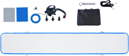EDOSTORY Aufblasbare Gymnastikmatte – 3-6 M Länge, 10 Cm Dick, Mit 600 W Pumpe
