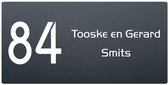 RVS antraciet naambordje voordeur 24x12cm RVSA12
