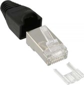 RJ45 krimp connectoren (STP) voor CAT6 netwerkkabel (flexibel) - 10 stuks (3-delig) / zwart